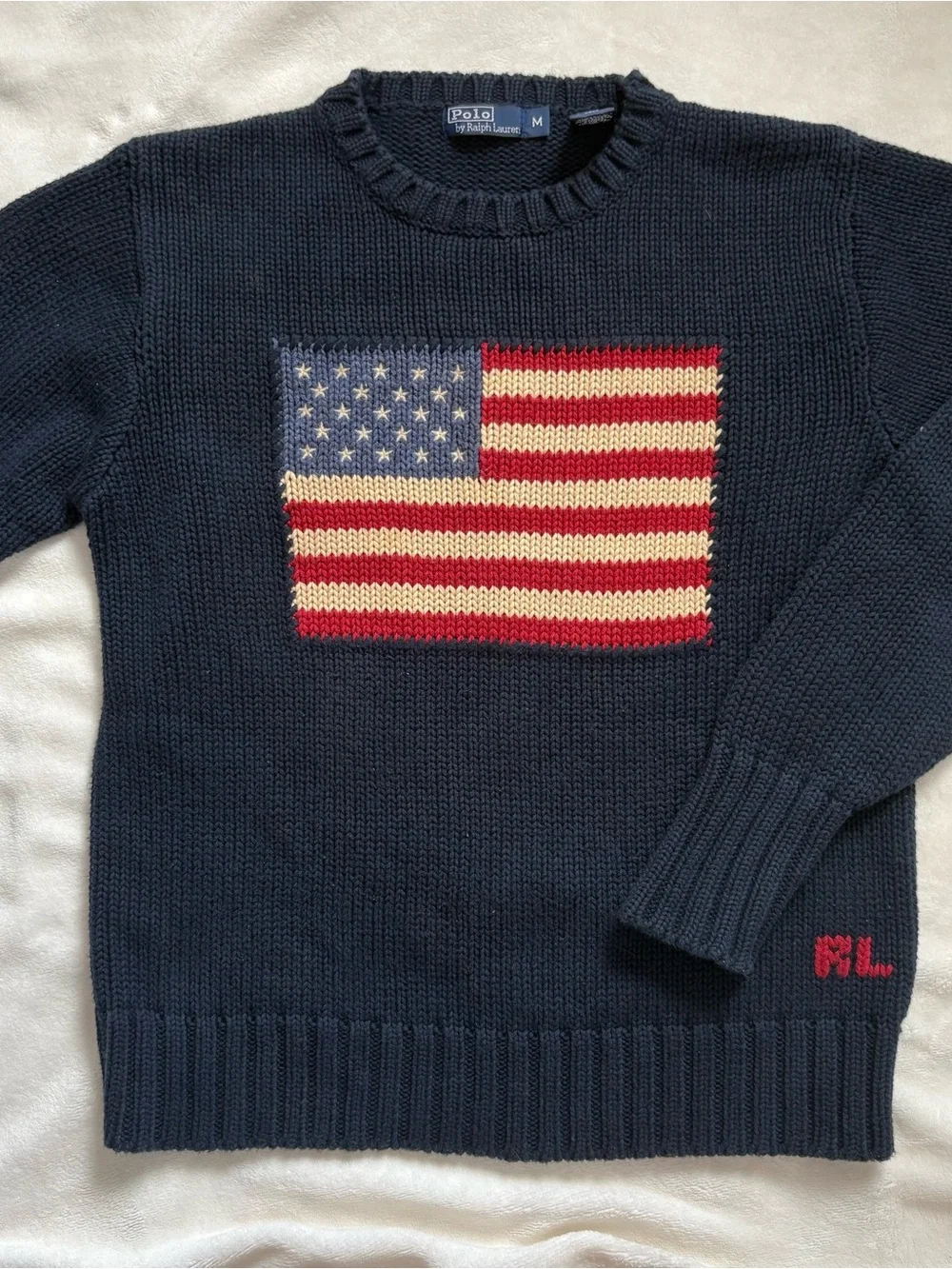 Polo by Ralph Lauren Boy’s Navy Flag Crewneck Sweater